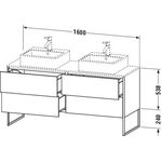 Duravit Waschtischunterbau XSQUARE 1600x778x548mm 4 Au we hgl ES NB links