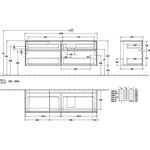 V&B Waschtischunterschrank COLLARO 1600x548x500mm m LED-B. bl Matt Lacquer