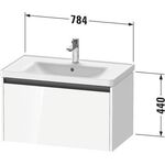 Duravit Waschtischunterbau Ketho.2 784x440x455mm weiß hochglanz