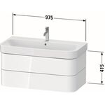 Duravit WTU HAPPY D.2 PLUS 975x490mm 2 Schubk we s-matt o ES