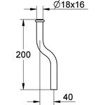 Grohe Urinalspülrohr d= 18mm 200mm Kröpfung 40mm chr