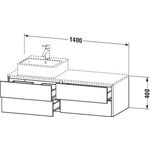 Duravit Waschtischunterbau XSQUARE 1400x400x548mm 4 Sk ta s-matt ES NB li