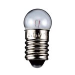 Kugelförmige Lampe Sockel E10 24 Volt 2,4 Watt 24mm klar,5er Pack