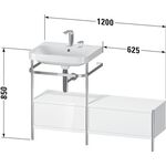 Duravit Waschtischset HAPPY D.2 PLUS 1200x490mm 2 Hahnlöcher taupe supermatt