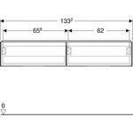 Geberit Waschtischunterschrank ONE 2 Schub 1332x266x470mm lav lackiert matt