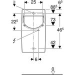 Geberit Urinal RENOVA PLAN Zul von hinten Abgang nach hinten weiß