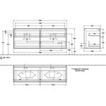 V&B Waschtischunterschrank FINION 1600x603x501mm AP Glas bl ma anthr. ma