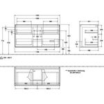 V&B Waschtischunterschrank FINION 1200x603x501mm AP Gl bl ma gls wh lacq.