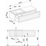 Keuco Waschtischunterbau EDITION 11 1400x350x535mm trü