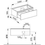 Keuco WTU EDITION 11 PLANNING 1050x350x535mm Kumme re we hgl