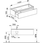 Keuco WTU EDITION 11 PLANNING 1400x350x535mm Kumme li ant