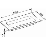 Keuco Keramik-Waschtisch ROYAL 60 1057x17x538mm o HL-Boh o Überlauf we