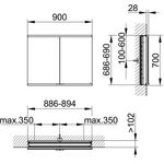 Keuco Spiegelschrank ROYAL MODULAR 2.0 Breite 900mm Höhe 700mm Tiefe 120mm