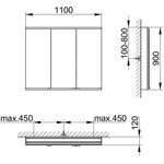 Keuco Spiegelschrank ROYAL MODULAR 2.0 Breite 1100mm Höhe 900mm Tiefe 120mm