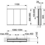 Keuco Spiegelschrank ROYAL MODULAR 2.0 Breite 1100mm Höhe 900mm Tiefe 160mm