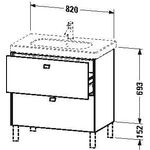 Duravit Waschtischunterbau BRIOSO Griffe Frontfarbe 693x820x469mm ta matt