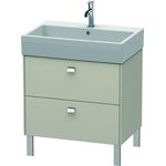 Duravit Waschtischunterbau BRIOSO Griffe chrom 570x684x459mm taupe matt