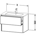 Duravit Waschtischunterbau XSQUARE 560x610x478mm betongrau matt