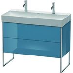 Duravit Waschtischunterbau XSQUARE 731x984x460mm stone blue hochglanz