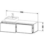 Duravit Waschtischunterbau XSQUARE 400x1600x548mm Be links betongrau matt