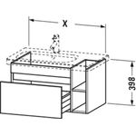 Duravit Waschtischunterbau DURASTYLE 448x730x398mm europ. Eiche/basalt matt