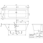 V&B Whirlpoolsystem SUBWAY m BW R-eck 170x75 Tech. Pos 1 we