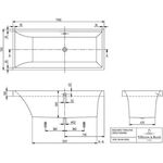 V&B Whirlpoolsystem SQUARO m BW R-eck 170x75 Tech. Pos 2 we