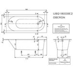 V&B Whirlpoolsystem OBERON m BW R-eck 180x80 Tech. Pos 1 we