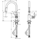 Einhebel-Spültischmischer AXOR MONTREUX DN 15 m Ausziehbrause Stain steel optic