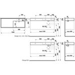 Laufen Waschtisch KARTELL 1200x460mm Abl. li o ÜL 2 HL-Ausf. grau