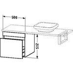 Duravit Konsolenunterschrank DURASTYLE 512x500x548mm basalt matt/weiß matt