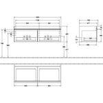 V&B Waschtischunterschrank VENTICELLO 1253x420x502mm Gri Cop bl Matt Lacquer