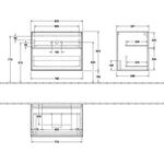 V&B Waschtischunterschrank FINION 800x603x501mm Abdpl Glas wh ma anthr. ma