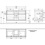 V&B Waschtischunterschrank FINION 1200x603x501mm AP Glas wh ma wh ma lacq.