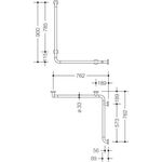 Hewi Dusch-Wannenhandlauf SERIE 801 762x900mm, d= 33mm sand