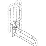 Hewi Stützklappgriff SERIE 801 drehb mit Armpolster d= 33mm 600mm sand