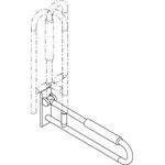 Hewi Stützklappgriff SERIE 801 drehb m Armpolster d= 33mm 750mm orange