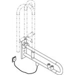 Hewi Stützklappgr. E-Ausführ. SERIE 801 drehb Spül/FKT gelb 700mm apfgr.