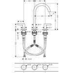 3-Loch-Waschtischarmatur 170 AXOR ONE m PO AG 1 1/4Zoll stainless steel optic