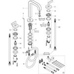 3-L Waschtischarmatur 170 AXOR CITTERIO DN 15 m Hebelgr u Ros. m Al 140mm bru bl