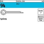 Splinte DIN 94/ISO 1234 8x 71 A 2 100 Stück - VPE: 100