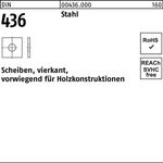 Unterlegscheibe DIN 436 vierkant 17,5x 50x 5 Stahl 50 Stück - VPE: 50