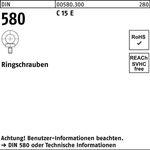 Ringschraube DIN 580 M8 C 15 E 25 Stück - VPE: 25