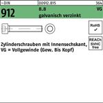 Zylinderschraube DIN 912 Innen-6kt VG M5x80 8.8 galv.verz. 200St. - VPE: 200