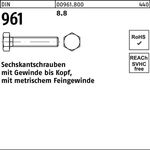 Sechskantschraube DIN 961 VG M20x2x 50 8.8 25 Stück - VPE: 25