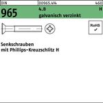 Senkschraube DIN 965 PH M3x 6-H 4.8 galv.verz. 200Stück - VPE: 200