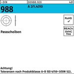 Paßscheibe DIN 988 10x 16x 0,25 A 2/1.4310 1000 Stück - VPE: 1000