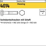 Sechskantschraube ISO 4014 Schaft M8x 40 Messing 100 Stück - VPE: 100