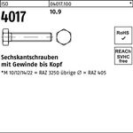 Sechskantschraube ISO 4017 VG M8x 100 10.9 100 Stück - VPE: 100