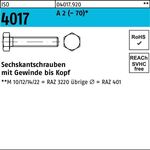 Sechskantschraube ISO 4017 VG M4x 25 A 2 200 Stück - VPE: 200